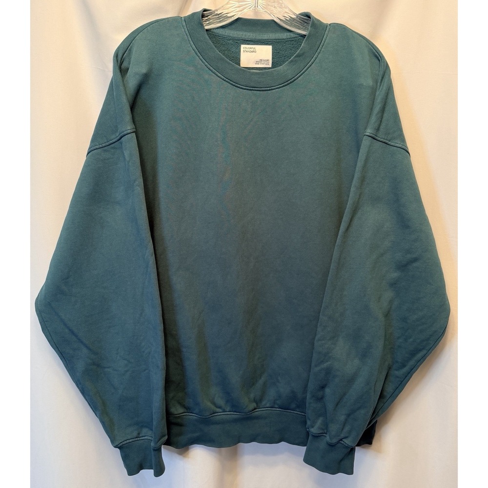 Colorful Standard Women's Med Oversized Organic Crewneck Sweatshirt Ocean Green